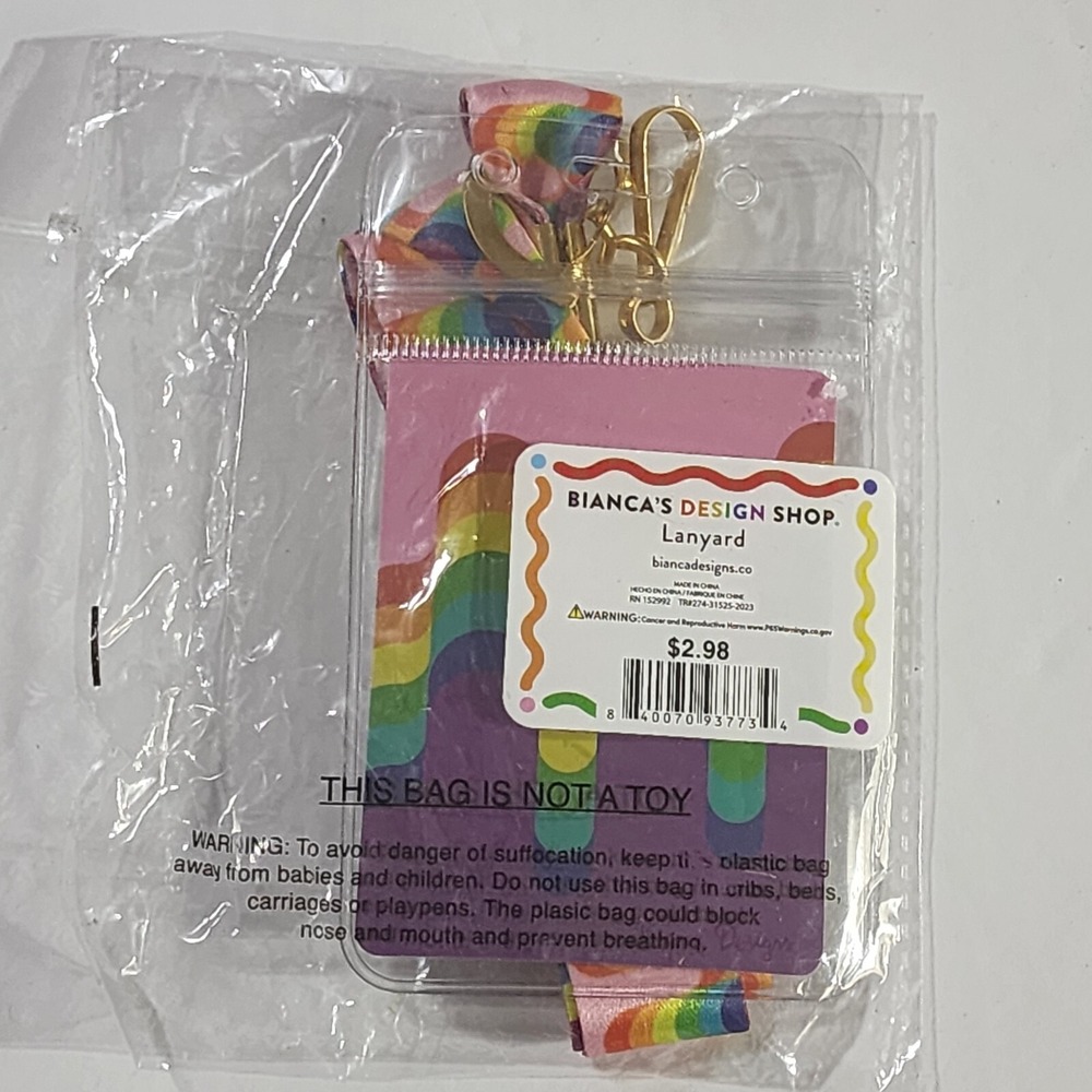 Bianca's Design Shop rainbow dripping ID Lanyard Gay Pride LGBTQ+ New